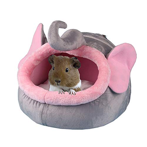 Oncpcare Cálido Kitty House - Casa portátil para cobayas, cobayas, cobayas, forma de elefante, para animales pequeños como gatito, cachorro, cobaya, chinchilla, ardilla, erizo en invierno