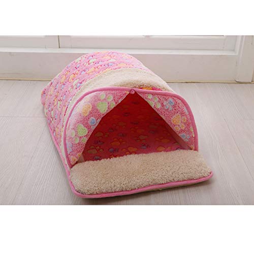 Oncpcare Cama cálida de invierno para animales pequeños con cortina, cama desmontable para gatos, conejos, conejos, cobayas, cobayas, conejos, chinchillas, degu, hurones, cobayas, erizos