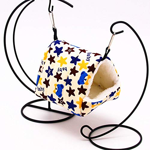 Oncpcare Cama cálida de invierno para pequeños animales jugando suave erizo cama durmiendo linda hamster hamaca para pájaros para colgar en casa de gerbo, cobaya, cerdo, degu Drawl erizo