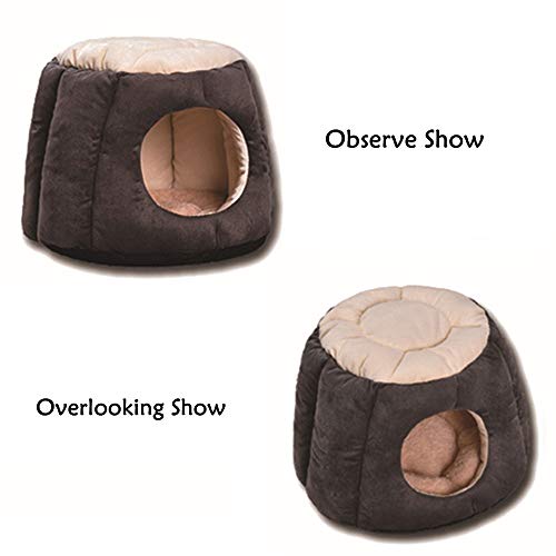 Oncpcare - Casa para gatos y animales pequeños, casita suave y cálida, cama, escondite con cojín extraíble para invierno