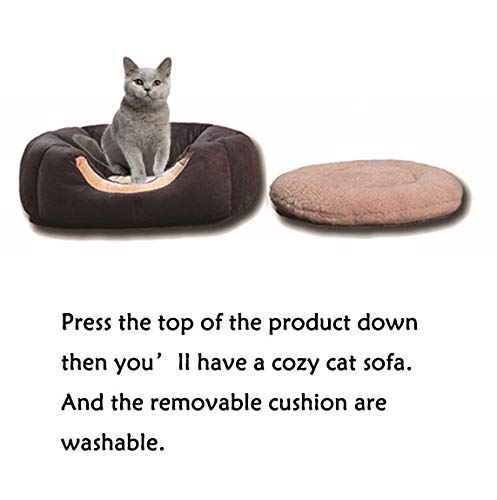 Oncpcare - Casa para gatos y animales pequeños, casita suave y cálida, cama, escondite con cojín extraíble para invierno