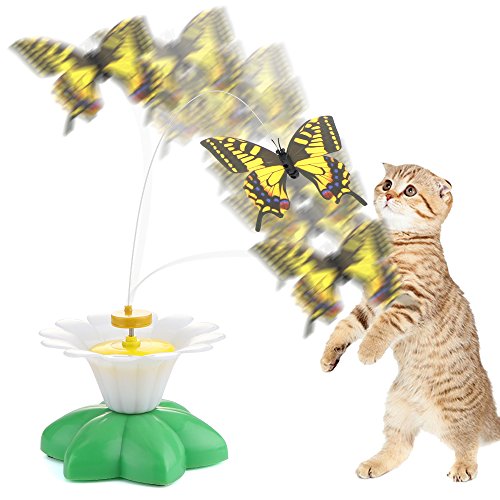 ONEVER Juguetes del Gato el¨¦ctrico Giratorio de la Mariposa Colorida del Animal Dom¨¦Stico Divertido Juguete ara?azos Asiento para Gatos Dropshipping Gatito