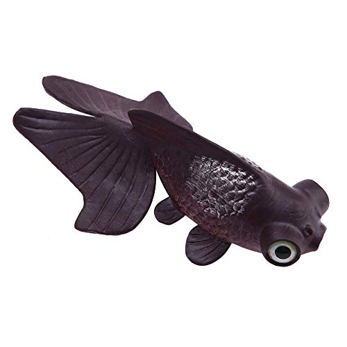 oueaen Adorno de Tanque-Decoración de Acuario Divertido Adorno de pecera de pez pequeño de Silicona Artificial(No. 6 pez Dorado marrón)