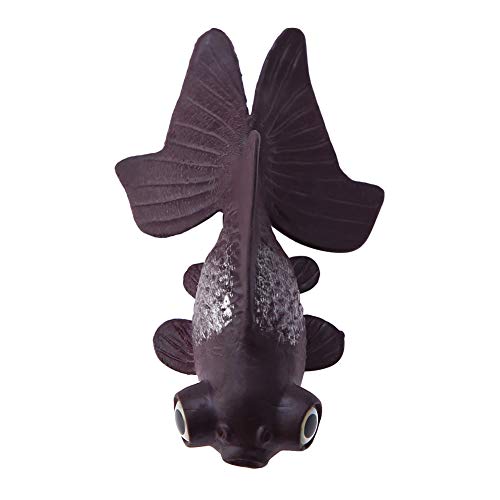 oueaen Adorno de Tanque-Decoración de Acuario Divertido Adorno de pecera de pez pequeño de Silicona Artificial(No. 6 pez Dorado marrón)