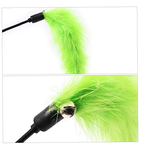 Oulensy Juguete Interactivo Gato Color Al Azar Juguete Interactivo Premium para Mascotas Plumas De Pavo Colorido del Gato Se Pega Tease Dropship