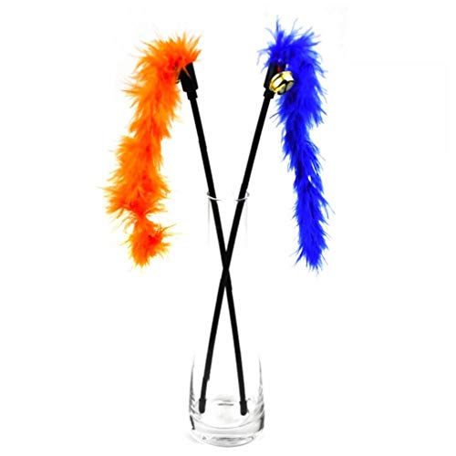 Oulensy Juguete Interactivo Gato Color Al Azar Juguete Interactivo Premium para Mascotas Plumas De Pavo Colorido del Gato Se Pega Tease Dropship