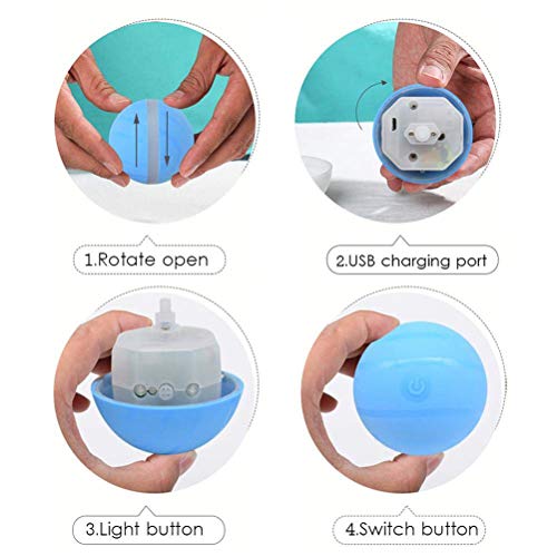 OUTEYE Bola malvados Impermeable del USB Mascotas de Juguete electrónico Wiggle Wobbling Crazy Ball Bola de Salto LED Flash balanceo Bola del Juguete de la diversión