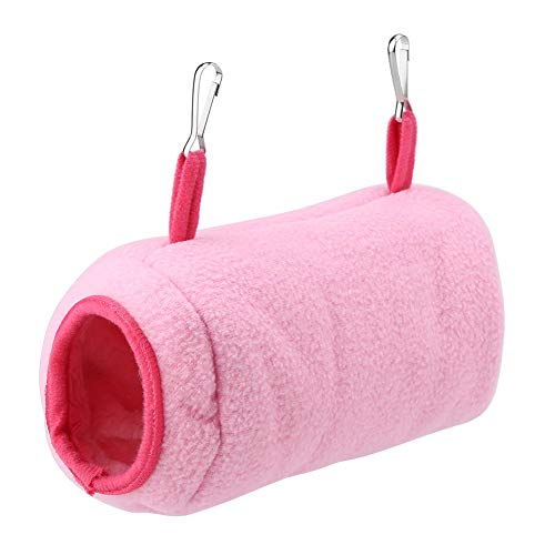 OyunngsNido de pájaro cálido de Invierno, cálido y Esponjoso túnel Jaula de Hamaca Colgante de Nido de pájaro(Rosado)