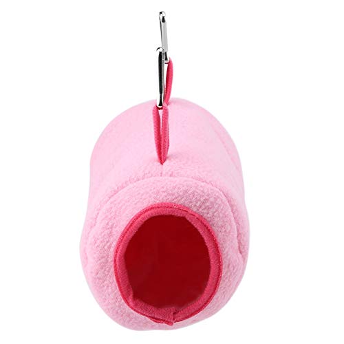 OyunngsNido de pájaro cálido de Invierno, cálido y Esponjoso túnel Jaula de Hamaca Colgante de Nido de pájaro(Rosado)