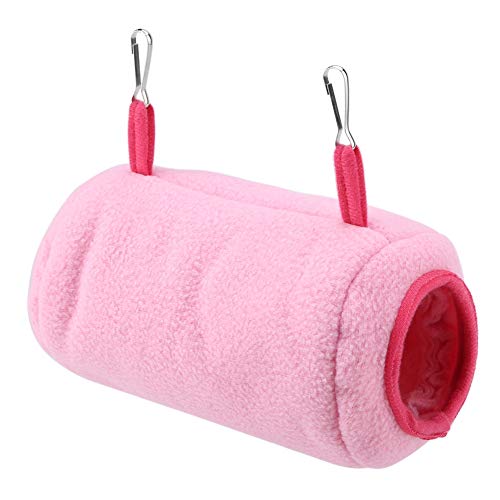 OyunngsNido de pájaro cálido de Invierno, cálido y Esponjoso túnel Jaula de Hamaca Colgante de Nido de pájaro(Rosado)
