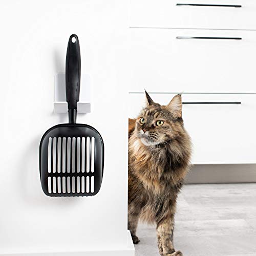 Pala de Metal para Arena de Gato con Soporte, Pala para Arena de Gatos, recogedor de excrementos para Gatos, Pala para Gatos, Pala para Gatos, Pala para Gatos, Pala de plástico de Mr. Ollie