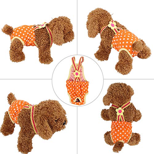 Pantalones sanitarios para perros, 6 tamaños Mujer Mascota Cachorro de perro Pañal del pañal Perrito del gatito Calzados sanitarios fisiológicos Pantalones de liga menstrual Pantalones de ropa (S)