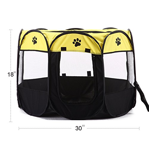 Parque para mascotas Bworppy: tienda de campaña plegable, resistente al agua, con pantalla extraíble - Corral para perro, gato o cachorros.