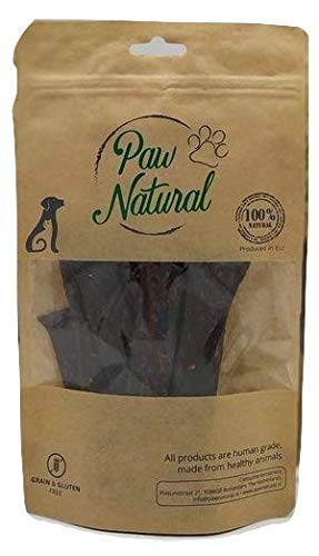 Paw Natural Golosinas para perros | 150 g rayas canguro | 100% sin gluten ni cereales | de carne fresca de animales sanos