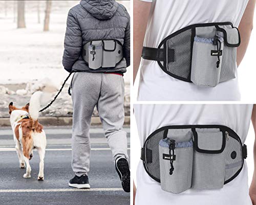 Pecute Correa Running Perro Correa Manos Libres para Perros Grande Proteger la Cintura con Costuras Reflectantes, Cinturones de Cintura Ajustables, Endure 110kg