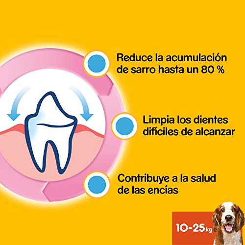 Pedigree Pack de Dentastix de uso Diario para la Limpieza Dental de Perros Medianos (10 Packs de 7ud)