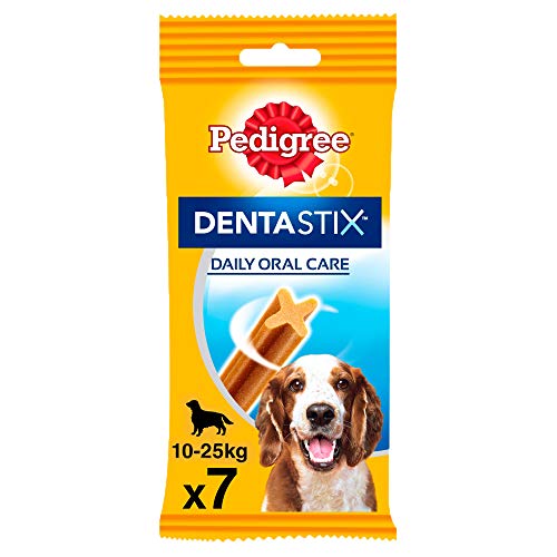 Pedigree Pack de Dentastix de uso Diario para la Limpieza Dental de Perros Medianos (10 Packs de 7ud)