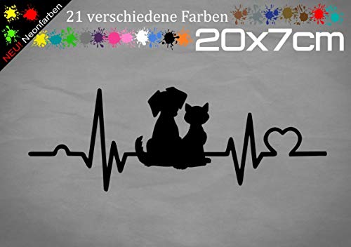Pegatina para perro y gato con latido de corazón (20 x 7 cm), 21 colores