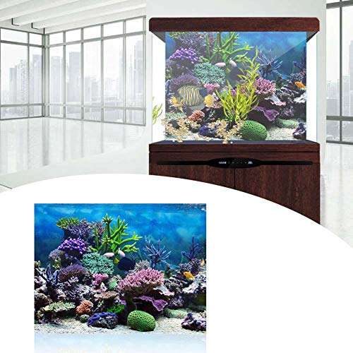 Pegatinas adhesivas de PVC para decoración de peceras, decoración de fondo de acuario, diseño de fondo de coral bajo el agua, 61 x 30 cm