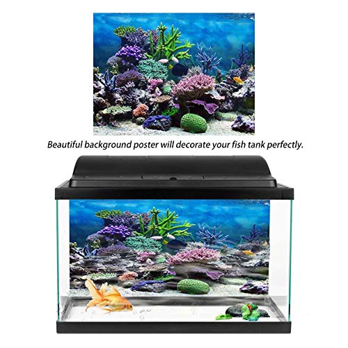 Pegatinas adhesivas de PVC para decoración de peceras, decoración de fondo de acuario, diseño de fondo de coral bajo el agua, 61 x 30 cm