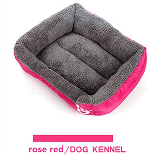 PENVEAT 10 Colores Paw Pet Sofa S/M/L/XL/XXL/XXXL Camas para Perros Parte Inferior Impermeable Suave vellón Cálido Cat Bed Mats House Petshop Dropshipping, Rosa Rojo, XL