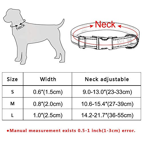 Pequeño, grande, personalizado, collar de perro, nombre grabado personalizado, etiqueta de identificación, niño, niña, perros, unisex, collar de perro, collar de perro, CS 23-33 cm,   identific