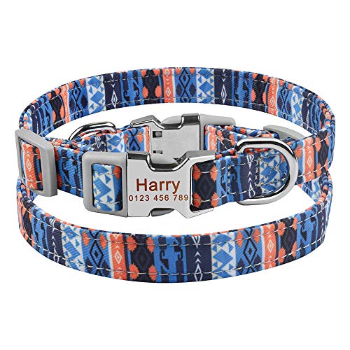 Pequeño, grande, personalizado, collar de perro, nombre grabado personalizado, etiqueta de identificación, niño, niña, perros, unisex, collar de perro, collar de perro, CS 23-33 cm,   identific