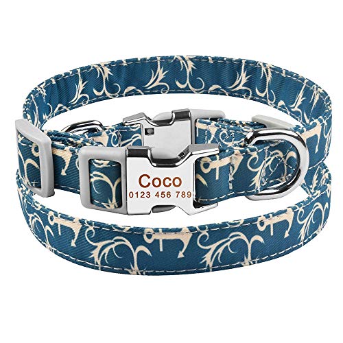 Pequeño, grande, personalizado, collar de perro, nombre grabado personalizado, etiqueta de identificación, niño, niña, perros, unisex, collar de perro, collar de perro, CS 23-33 cm,   identific