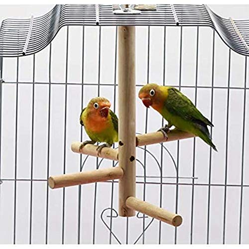 Percha de Periquito de pájaro de Madera Soporte de Loro Perchas de Madera Palo de molienda de Patas, Plataforma de Soporte de Madera Natural Juguete para Masticar para pinzones, Canarios