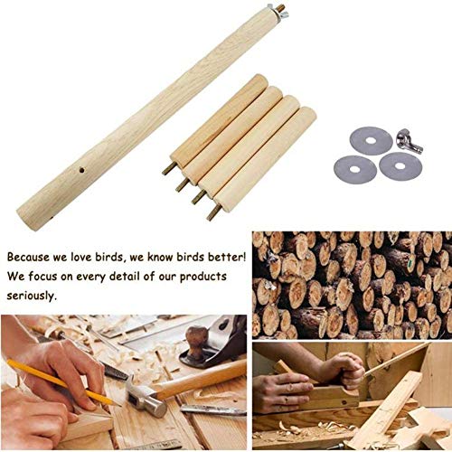 Percha de Periquito de pájaro de Madera Soporte de Loro Perchas de Madera Palo de molienda de Patas, Plataforma de Soporte de Madera Natural Juguete para Masticar para pinzones, Canarios
