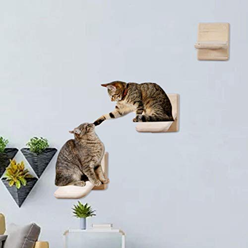 perfeciti 3PCS 12 19cm Gatos Escalada En La Pared | Escaleras Y Peldaños De Madera para Gatos | Escalera para Gatos DIY | Tumbona De Pared para Gatos