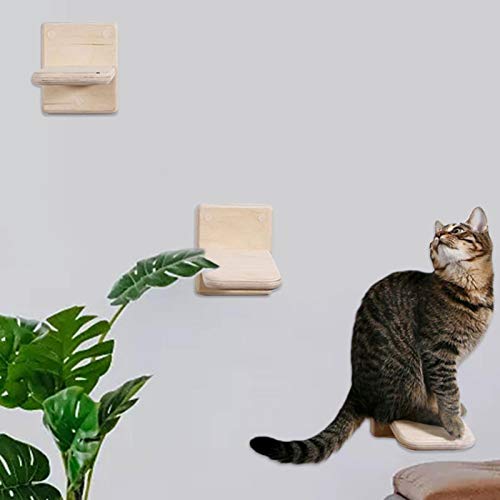 perfeciti 3PCS 12 19cm Gatos Escalada En La Pared | Escaleras Y Peldaños De Madera para Gatos | Escalera para Gatos DIY | Tumbona De Pared para Gatos
