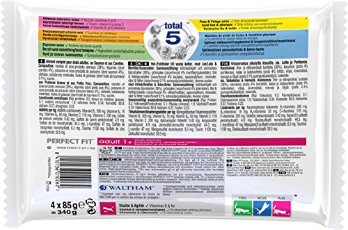 PERFECT FIT Sachets fraîcheur pour Chat Adulte stérilisé, en Sauce aux poissons, 52 sachets repas de 85g