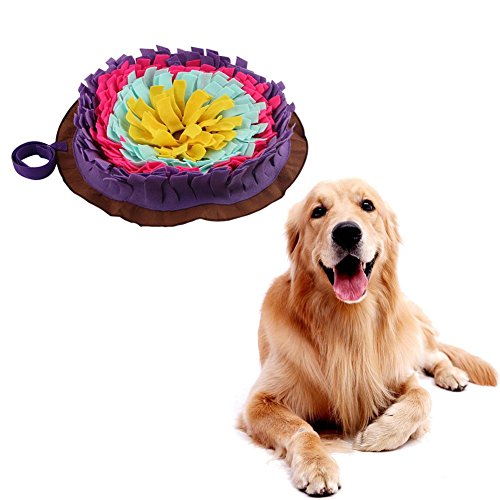 Perro redondo Cojín olfateador para mascotas Colada lavable Manta de alimentación Perros de juguete Juguete Alfombra para mascotas Alfombra interactiva Alfombrillas interactivas para perros Multicolor