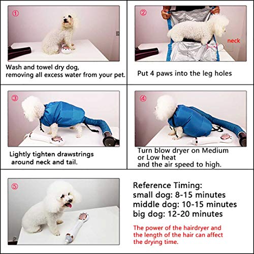 Pet Dog Dryer,Pet Drying Bag,Dog Grooming Dryer,Puff and Fluff Dog Dryer,Protable Fast Easy Blower Professional Tool Hair Pet Low Noise Puff and Fluff Bath Grooming (midiem)