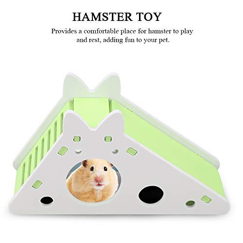 Pet Hamster House Hamster Play House Hamster Wood Hideout House Reposo de Animales pequeños Nido con escaleras para Ratones Ratones Mascotas Animales pequeños(Verde)