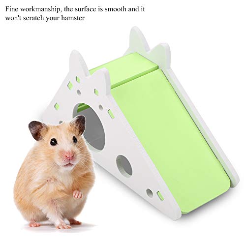 Pet Hamster House Hamster Play House Hamster Wood Hideout House Reposo de Animales pequeños Nido con escaleras para Ratones Ratones Mascotas Animales pequeños(Verde)