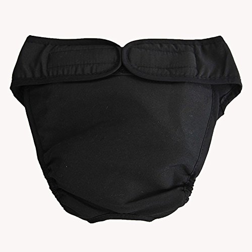 Pet Online La temporada de calor del pañal Pañales perro perro grande pantalones pantalones pantalones menstrual perro femenino la seguridad anti-acoso stick magic pad lavable , negro, S