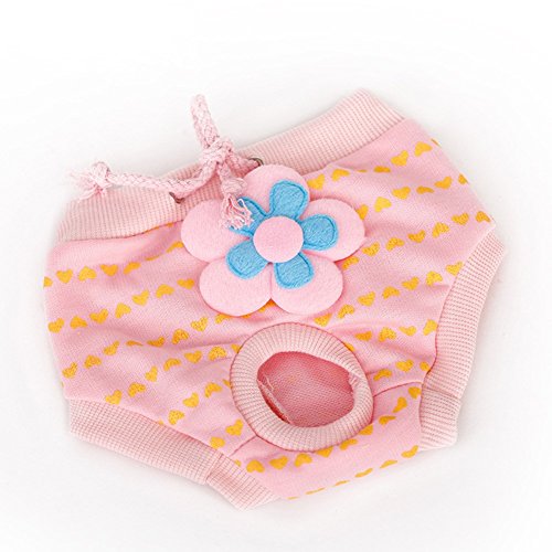 Pet Online Temporada perro calor pañales bragas pañal perrita pantalones almohadilla lavable esterillas de seguridad pequeño perro mascota rosa pantalones salud anti-acoso pantalones menstrual, M: 25-40cm.