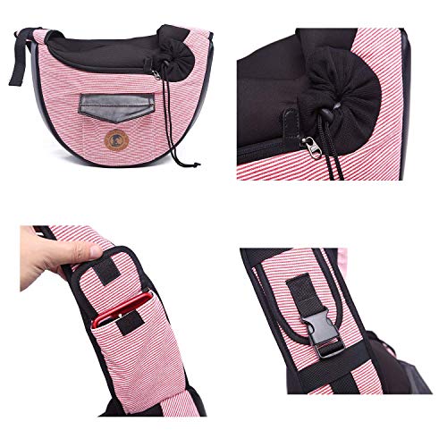 PETCUTE Bolsa de Transporte para Perros y Gatos Bolso para Mascotas Bolsa Bandolera Transportador de Perros pequeño
