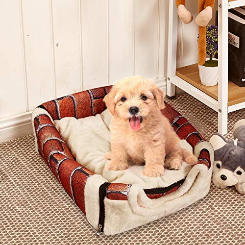 PETCUTE Casa Cama para Perros Casa para Mascotas Caseta para Perro Gato Interior con Cojín removible