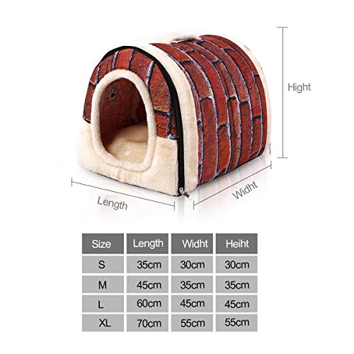 PETCUTE Casa Cama para Perros Casa para Mascotas Caseta para Perro Gato Interior con Cojín removible