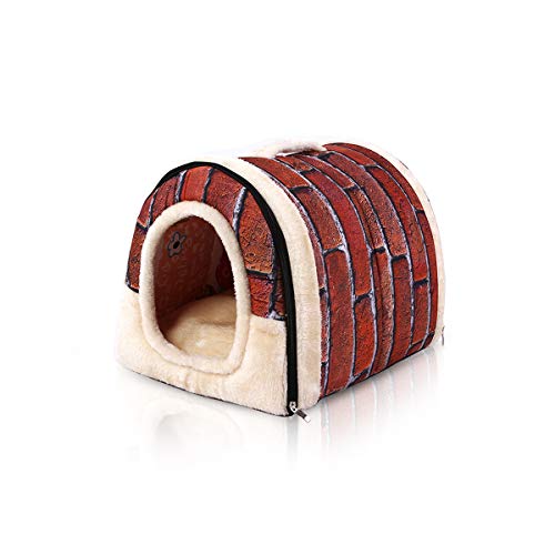 PETCUTE Casa Cama para Perros Casa para Mascotas Caseta para Perro Gato Interior con Cojín removible