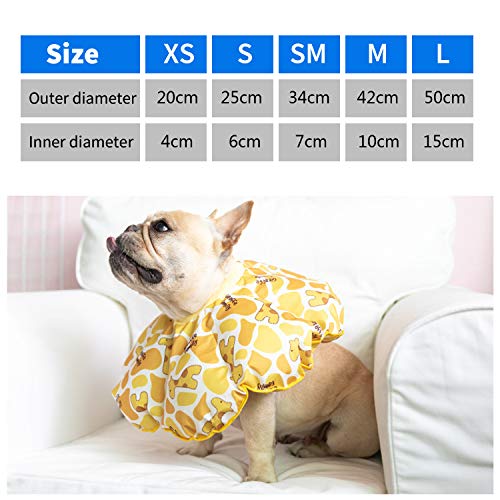 PETCUTE Collar isabelino Perro Conos Inflable para Perros y Gato Collar de Recuperación para Mascotas Cuello isabelino M