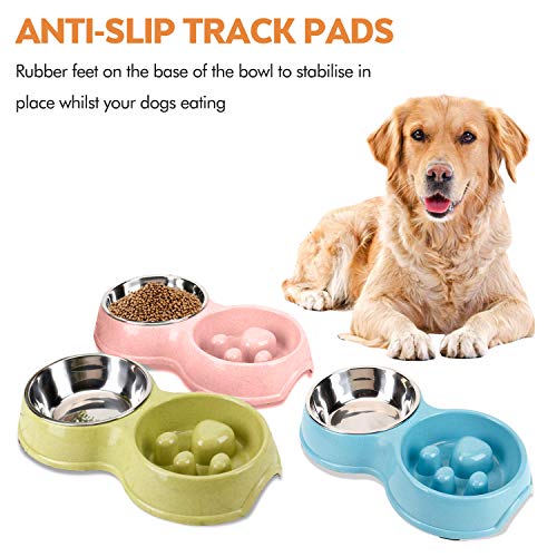 PETCUTE Comedero para Perro antivoracidad comedero Perros Lento Antideslizante Cuenco de Perro antivoracidad