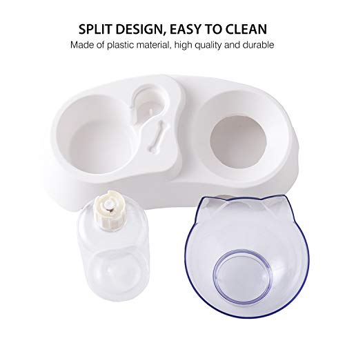PETCUTE Comederos Gatos Perros Elevado Cuenco de Gato Tolva Bebederos Automaticos para Perros de Mascota ángulo con Base Alto Antideslizante Tazón del Alimento para Mascotas con hervidor de Agua