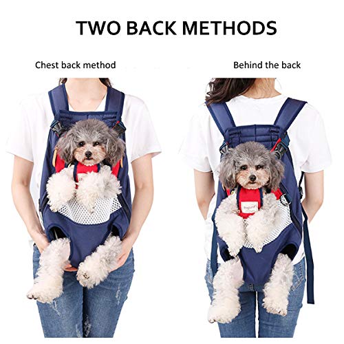 PETCUTE Mochilas para transportador Perros Grandes y Medianas Piernas Bolsa de Transporte para Mascotas Gatos Ajustable para para Caminatas, Viajes Soporte de hasta 12 kg