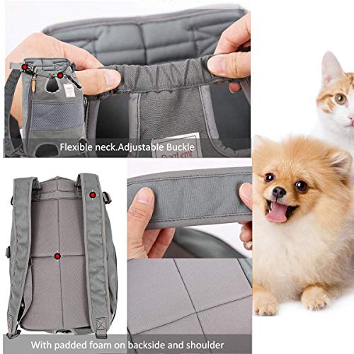 PETCUTE Mochilas para transportador Perros Grandes y Medianas Piernas Bolsa de Transporte para Mascotas Gatos Ajustable para para Caminatas, Viajes Soporte de hasta 12 kg