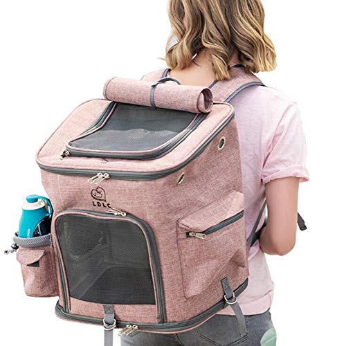 PETEMOO Portador de Viaje Mochila Bolsa de Transporte para Mascotas Perros Gatos Malla Completa Transpirable Transportín Jaula Capazos Transportadoras Plegable Viaje Coche Portátil