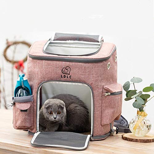PETEMOO Portador de Viaje Mochila Bolsa de Transporte para Mascotas Perros Gatos Malla Completa Transpirable Transportín Jaula Capazos Transportadoras Plegable Viaje Coche Portátil